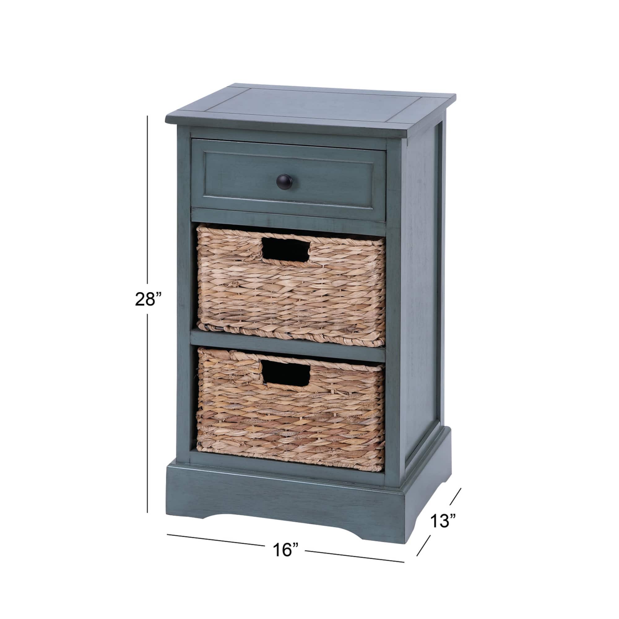28" Blue Traditional Wooden Storage Unit